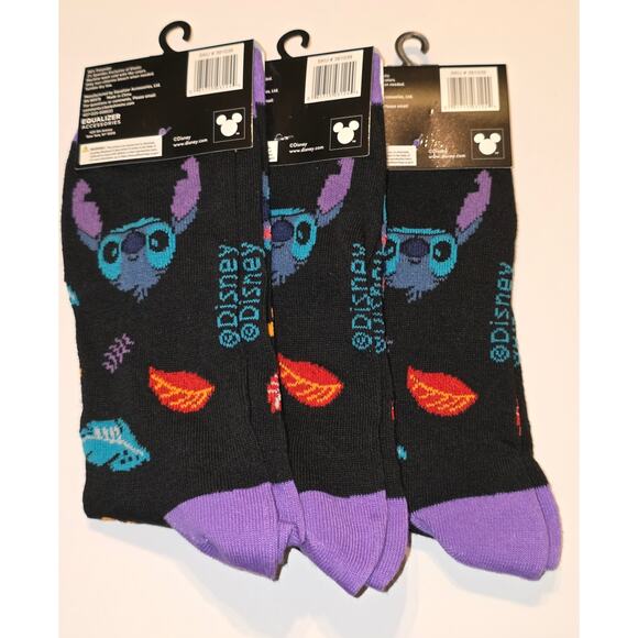 Three Pairs Stitch Face Crew Neck Socks Adult Size 9-13 - Picture 2 of 6